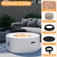 thumbnail image 3 of Wakeyard 32.5 inch Round Propane Fire Pit Table, 50000 BTU, Includes Lava Rock,White, 3 of 9