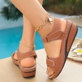 thumbnail image 6 of Domuza Womens Orthopedic Sandals Arch Support Flat Wedge Sandals Wide Slip on Non Slip Sneakers Soft 2026 New Orthopedic Shoes Brown 7.5（EU-39）, 6 of 7