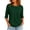 Dark Green_#03, variant on Sewkxo Women's Casual 3/4 Length Sleeve T-Shirts Loose Crewneck Tops Basic Cotton Solid Tees Blouses Plus Size Fit Blouse,Royal Blue S