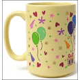 thumbnail image 2 of Taza de Cumpleaños "Globos Fiesta" Grabado y Pintado. Amarillo, 2 of 2