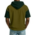 thumbnail image 3 of Fabrcox Men’s Hoodie Quarter Zip Short Sleeve Lightweight Sweat Shirt for Men Big and Tall Hiking Outdoor Summer Color Block Men's Tops, 3 of 8