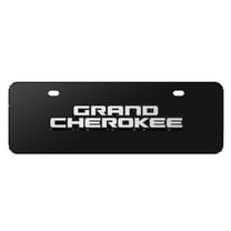 Jeep Grand Cherokee 3D Logo 12" x 4.25" European Look Black Half-Size Stainless Steel License Plate