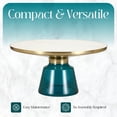 thumbnail image 3 of LeisureMod 30" Round Coffee Table with Sintered Stone Top and Brushed Gold Iron Rim Tempered Glass Pedestal Base No Assembly for Modern Home, Living Room Tully Collection in Blue/White Stone, 3 of 18
