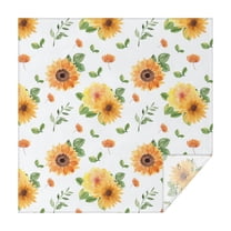 Sunflower Square Tablecloth 42x42in(107x107cm) – Waterproof Polyester Printed Table Cover, Wrinkle Resistant & Washable for Kitchen Dining Picnic Party Decor