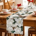 thumbnail image 5 of White Magnolia Blossom Table Runner 90 Inches, Spring Floral Flowers Farmhouse Bed Runner Dresser Scarves Tabletop for Indoor Outdoor Parties/Ceremony/Banquet, 13" x 90", 5 of 9