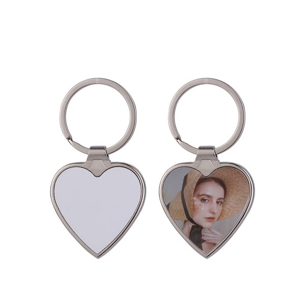 30pcs 3 Shape Sublimation Blank Metal Keychain Bulk with Key Ring for Christmas Valentine Graduation Day Present