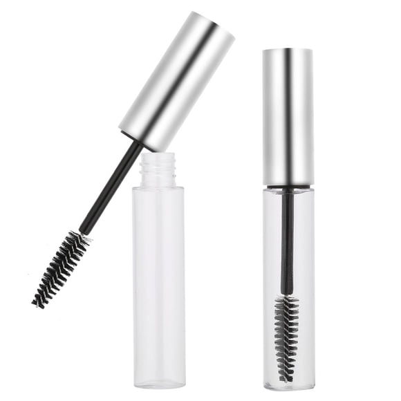Fugacal Tubo de Rímel Vacío, Inserciones de Goma 5 Colores 10 ml Tubo de Delineador Transparente Con Varita de Pesta?as Botella de Contenedor de Rímel Vacía Para Aceite de Ricino(3# matte silver) Fugacal No se aplica