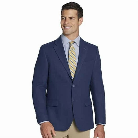 Nautica Mens Modern fit Tweed Sport Coat Blazer 40 R Navy Blue Solid
