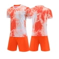 thumbnail image 3 of Weebloom Kids Boys Summer Athletic Outfit Girls Football Quick Drying Training Shirt Shorts Set Basketball Tracksuit Shorts T Shirt Sportsuit Boy Running Sports Clothes Set 9-10 Years Orange, 3 of 6