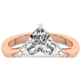 thumbnail image 3 of Heart Shape 3 Carat IGI Certified Lab Grown Diamond Ring | 14K Rose Gold | Joella Three Stone Chevron Diamond Ring | FG-VS1-VS2 Quality Friendly Diamonds, 3 of 5