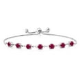 thumbnail image 2 of Gem Stone King 925 Sterling Silver Red Created Ruby Infinity Links Bracelet for Women (2.80 Cttw, Round 4.5MM, Fully Adjustable up to 9 inch), 2 of 5