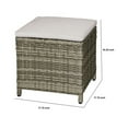 thumbnail image 5 of Benjara Foca 18 Inch Outdoor Square Ottoman, Set of 2, Gray Fabric, Faux Wicker, 5 of 5