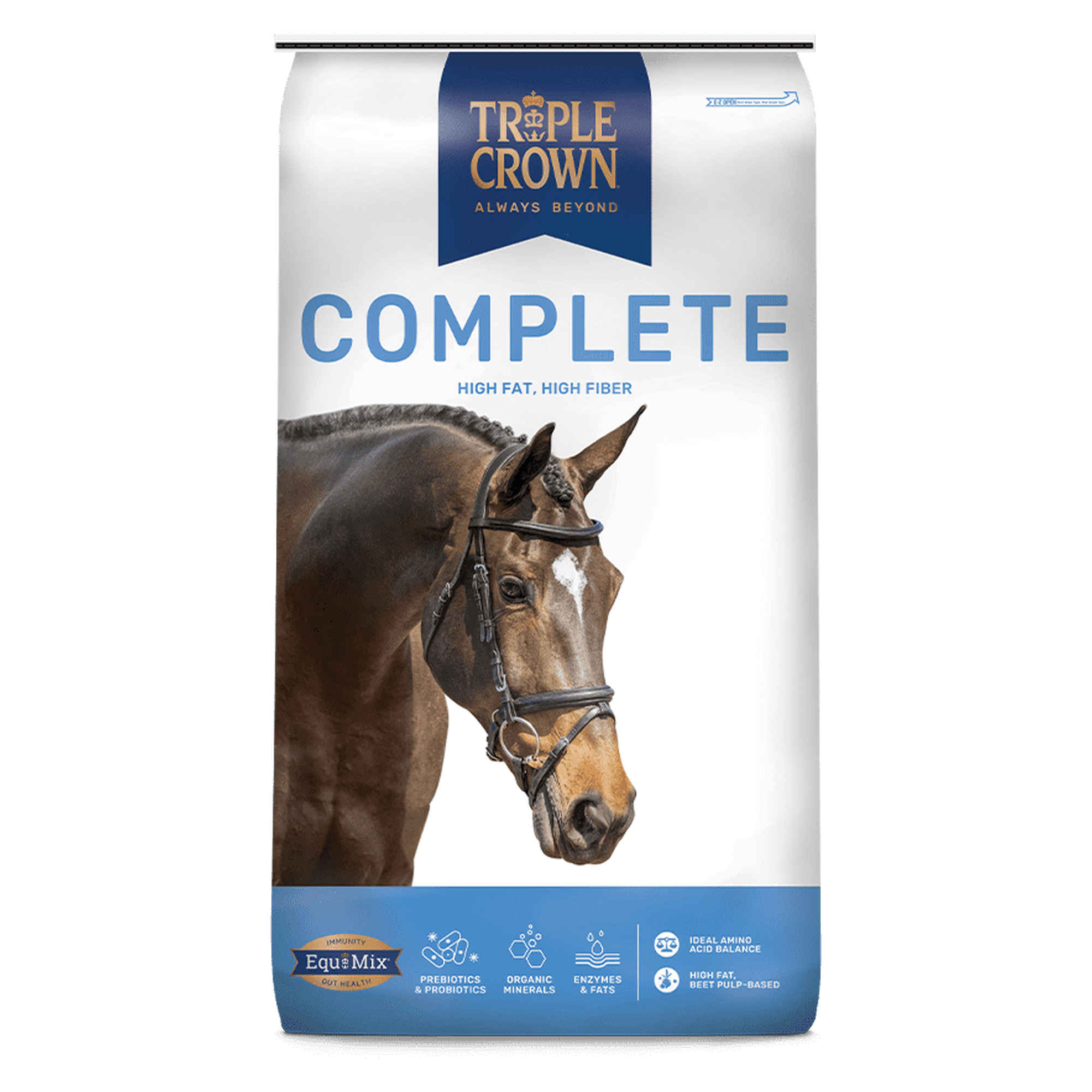 Triple Crown Complete Horse Feed, High Fat, Fiber & Calorie Horse Food, Beet Pulp Horse Grain, 50 lbs