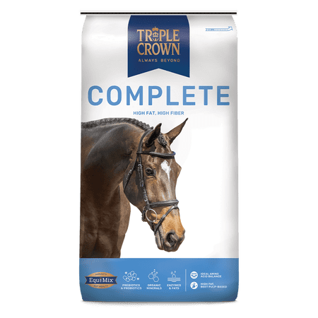 Triple Crown Complete Horse Feed, High Fat, Fiber & Calorie Horse Food, Beet Pulp Horse Grain, 50 lbs