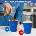 thumbnail image 6 of Disposable To Go Coffee Cups with Lids 12 oz 100 Pack, Double Wall Ripple Insulated Blue Paper Cups for Hot Beverage, Chocolate, Cocoa and coffee, 6 of 7