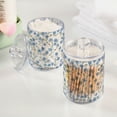 thumbnail image 2 of Yayeee 2 Pack Qtip Holder Bathroom Cotton Swab Canister with Lid Clear Dispenser Set, Forget Me Not, 2 of 6