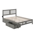thumbnail image 2 of AFI Tahoe Queen Wood Platform Bed with Headboard Footboard & 2 Storage Drawers, Grey, 2 of 7