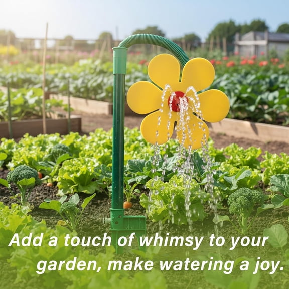 Crazy Dancing Daisy Sprinkler, Crazy Dancing Daisy Sprinkler for Dogs, 360° Rotating Funny Sunflower Lawn Sprinkler Stake for Yard Watering, Dogs & Family Playing, Outdoor Garden Irrigation (White)M