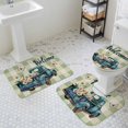 thumbnail image 3 of Truck Daisy Bathroom Rugs Set Welcome Spring Non Slip Absorbent Soft Bath Mats 3 Piece Set with Bathroom Rug, U-Shaped Floor Mat, Toilet Seat Cover Small Size, 3 of 9