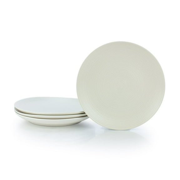 Everything Kitchens Modern Colorful Neutrals - Rippled 10.5" Dinner Plates (Set of 4) - Matte | Beige