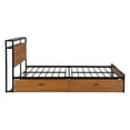 thumbnail image 6 of Paproos Queen Size Bed Frame with 2 Storage Drawers, Heavy Duty Metal Platform Bed with Sockets, USB Ports, and Slats Support, Queen Bed with Headboard and Footboard, No Box Spring Needed, Black, 6 of 12