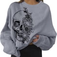 thumbnail image 1 of con estampado de Easy Costume Graphic Tops Pullover para Gris medio cara xl Zulema Sudaderas, 1 of 5
