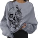 thumbnail image 1 of Sudadera con cuello Disfraz fácil Atlético Ropa suelta Suéteres casuales Camisas divertidas Tops Sudaderas con capucha para Halloween - Gris Media Cara L Yinane Sudaderas, 1 of 5