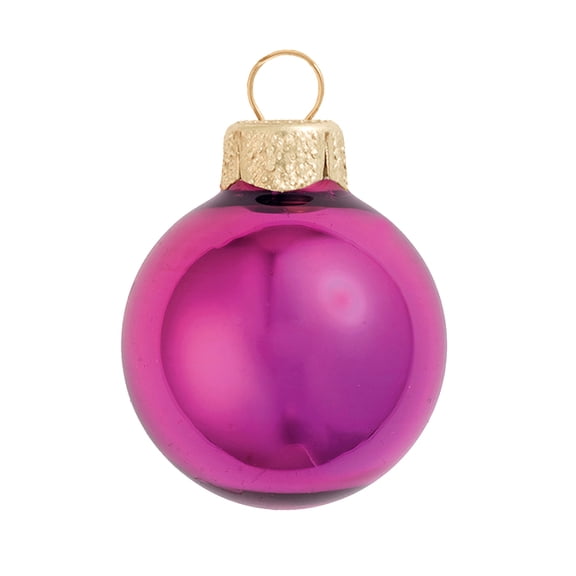 Whitehurst Shiny Finish Glass Christmas Ball Ornaments - 2.75" (70mm) - Soft Rose - 12ct