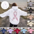 thumbnail image 4 of Towmus Women's Letter Graphic Print Pink Ribbon Montage Cancer Word Cloud Hoodie Sweatshirts, 4 of 8
