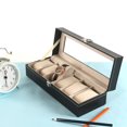 thumbnail image 2 of 1pc 12 Faux Leather Watch Case Display Box Storage Jewellery Glass Top, 2 of 5