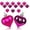 Fuchsia, variant on Set of 12 Pink Heart Ornaments for Christmas Valentine Tree Decorations, 1.8 inch Mini Valentines Ornaments for Small Tree, Heart Shaped Plastic Shatterproof Hanging Balls Holiday Party Decor