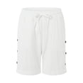 thumbnail image 4 of vigerkar Womens Breathable Shorts,Linen Shorts for Women, Summer Vacation Beach Short Pants Casual Clothes (White, S), 4 of 6