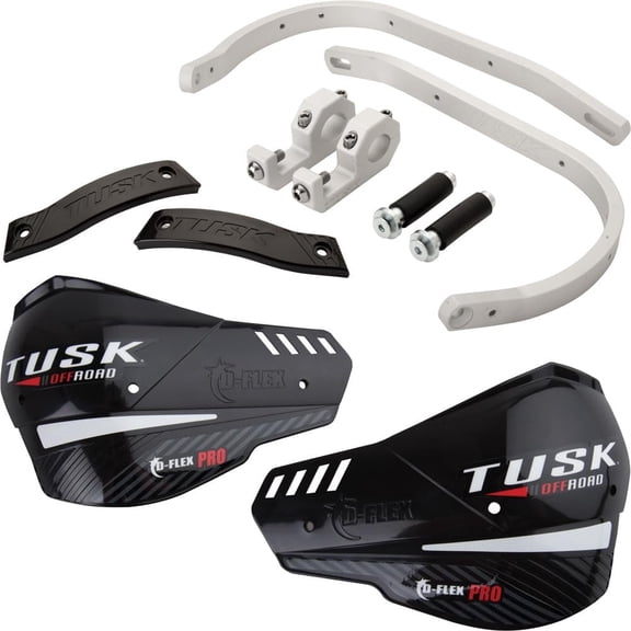 Tusk D-Flex Pro Adventure Handguards Silver Bar/Black Plastics 7/8" Bars for Kawasaki Klr650 Adventure Abs 2022-2024
