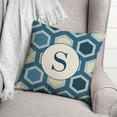 thumbnail image 3 of Creative Products S Blue Hexagon Monogram 18 x 18 Spun Poly Pillow, 3 of 3