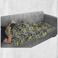 thumbnail image 5 of Retro Soft Flannel Fleece Blanket, Geometric Inspired Creative Illustration with Nostalgic Abstract Zigzags, Cozy Plush for Indoor and Outdoor Use, 50" x 60", Yellow Ivory and Grey, by Ambesonne, 5 of 5
