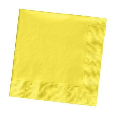 Party Central Club Pack of 500 Mimosa Yellow Solid 3-Ply Disposable Lunch Napkins 6.5"