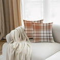 thumbnail image 3 of Set of 2 Fall Pillow Covers Autumn Decorative Throw Pillow Cases 20x20 Inch Orange Grey Plaids Cushion Covers Faux Linen,Farmhouse,Thanksgiving,Home Décor, 3 of 6