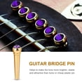 thumbnail image 2 of 6 pines de puente de guitarra de latón con decoración de puntos de cristal, piezas de instrumentos musicales morados, 2 of 9