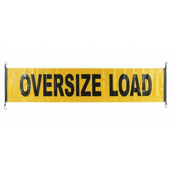 18"x84" Reflective Oversize Load Sign for Trucks w/Bungee Cord & Grommets - Reflective High Visibility Oversize Load Banner for Car, Flatbed Trailer - Safety Warning Signs