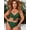 Green leopard, variant on 2026 New plus Size Leopard Print Bikini High Waist Sexy Separate Swimwear Gathered Backless Cross Border Large Size Polyester