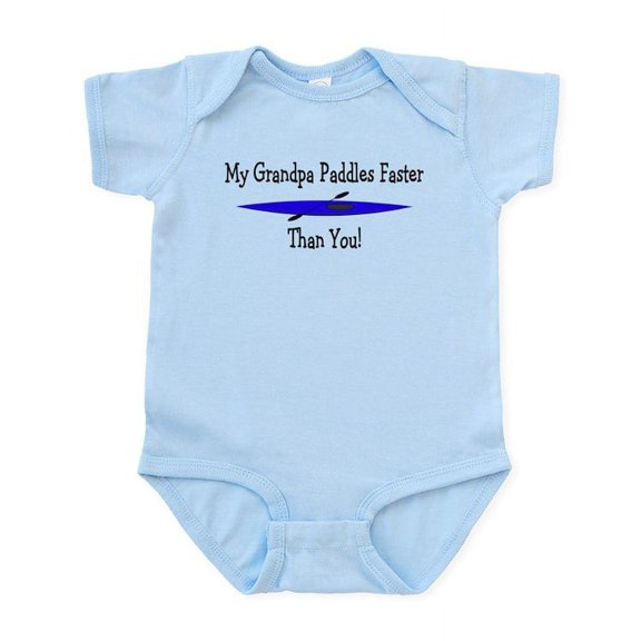 CafePress - My Grandpa Paddles Faster Tha Infant Bodysuit - Baby Light Bodysuit, Size Newborn - 24 Months