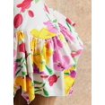 thumbnail image 4 of Multicolor Boho Tropical Floral Halter Cami Mini Dress With Ruffle Asymmetrical Hem Sleeveless Summer Sundress, 4 of 6