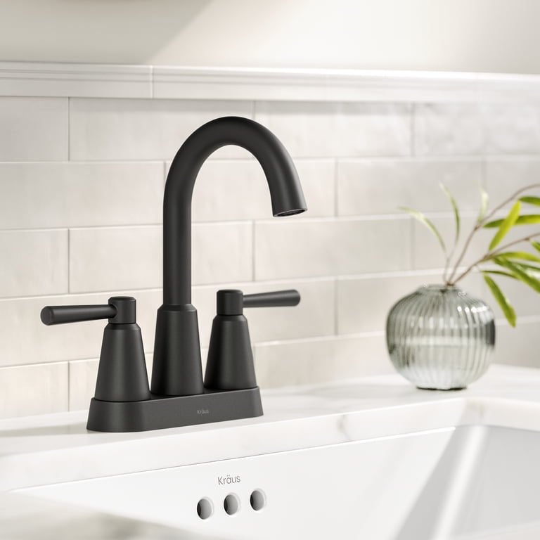 KRAUS Ramus 2-Handle 4-inch Centerset Bathroom Faucet in Matte