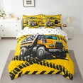 thumbnail image 2 of Feelyou Tractor Machinery Truck Twin Bedding Sets 7-Piece, Yellow Construction Vehicle Bedding Comforter Set, Teens Boys Girls Reversible Sheet Sets, Ultra Soft Home Decor, 2 of 7