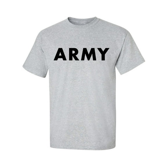 Big and Tall ARMY Short Sleeve T-Shirt in gray