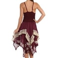 thumbnail image 2 of Sakkas Batik Corset Style Bodice Handkerchief Hem Dress - Chocolate / Cream - One Size, 2 of 4