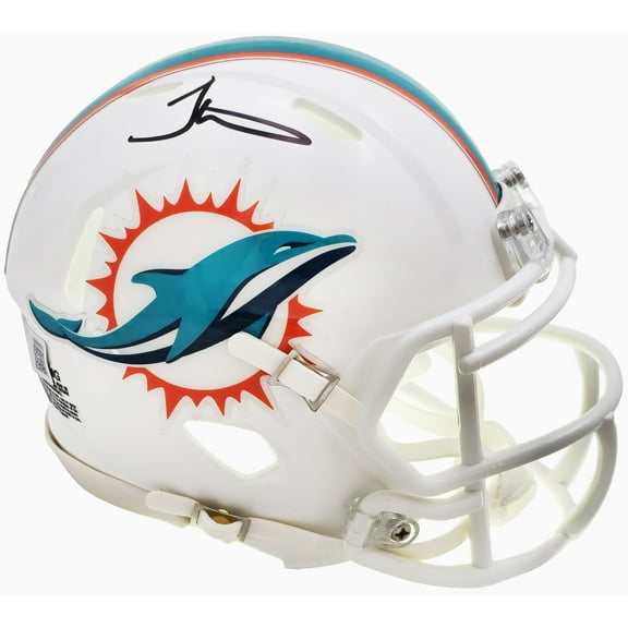 Tyreek Hill Autographed Miami Dolphins White Speed Mini Helmet Beckett BAS Witness 222810