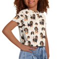 thumbnail image 4 of Uourmeti Dachshunds Short Sleeve Crop Top for Girls Sausage Dog Summer Short Round Neck Pullover Casual Loose Sports T-Shirt, 4 of 5