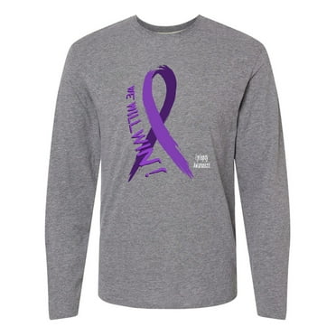 Inktastic We Will Win Epilepsy Awareness with Purple Ribbon Long Sleeve T-Shirt