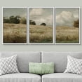 thumbnail image 2 of PixonSign Framed Wall Art Set Country Field Landscape Pasture Nature Wilderness Modern Artwork Landscape Decor Abstract Fine Art Chic for Living Room, Bedroom, Office - 16"x24"x3 Panels White, 2 of 5
